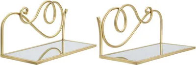 Produktbild von Mauro Ferretti Wandregal Set 2 Stück 41,5x18x20,5 cm gold
