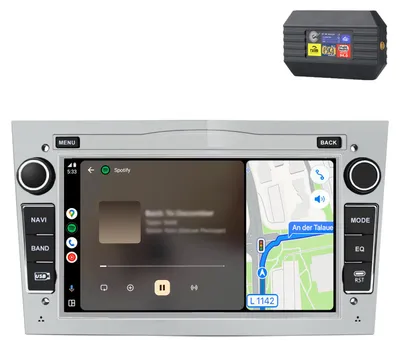 Immagine prodotto di USB Type-C con supporto DAB+ per autoradio Opel Astra H, Corsa C/D, Vectra C e Zafira con supporto CarPlay, GPS e Android Auto, 2+64 GB