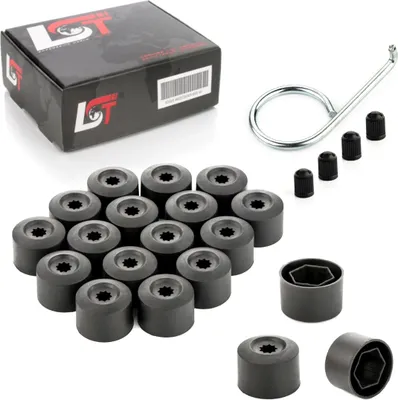 Produktbild von 20x Radschrauben Kappen Radschraubenkappen Set 17mm schwarz für VW SEAT SKODA