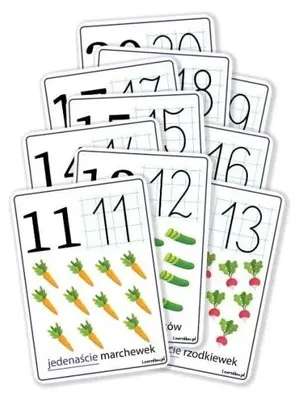 Produktbild von Plansze edukacyjne A5 - Cyfry 11-20 10 kart