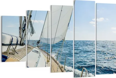 Produktbild von Bild auf Leinwand - Leinwandbild - Meer Kreuzfahrt Segel - 150x100cm - Wand Bild - Wanddeko - Leinwanddruck - Bilder - Kunstdruck - Wanddekoration - Leinwand bilder - Wandkunst - EG150x100-3647