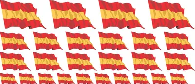 Produktbild von Mini Aufkleber Set - Pack wehend - 4x 51x31mm+ 12x 33x20mm + 10x 20x12mm- selbstklebender Sticker - Spanien - Flagge / Banner / Standarte fürs Auto, Büro, zu Hause und die Schule - Set of 26