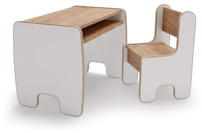 Produktbild von Timi Kindertisch und Stuhl Set Weiß und Eiche