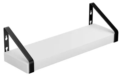 Obrázok produktu pre Nástenné police z dreva a kovu, biele, sada 6 kusov, rozmery: 40/50/60 cm