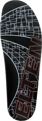 The image shows the insole of a shoe with a geometric pattern and the word 'ELTEN' printed on it.
