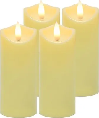 Productafbeelding van LED-kaarsinzetstukken, flikkerend vlammetje, verpakking van 4 stuks, 12,5x5 cm
