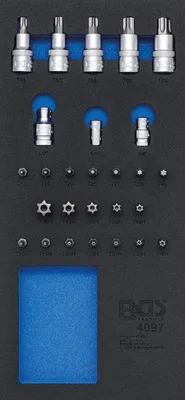 Produktbild von BGS 4097 1/3 Werkstattwageneinlage: Bit- und Biteinsatz-Sortiment, 27-tlg.