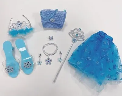 Immagine prodotto di Set principessa blu, gonna, pantofole, borsetta