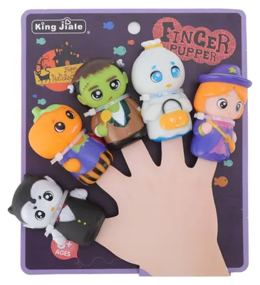 Produktbild von 5 Stück Halloween Fingerpuppen Kinder Cartoon süßes Set für Party Schule