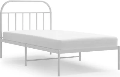 Produktbild von vidaXL Bettgestell mit Kopfteil Metall Weiß 107x203 cm