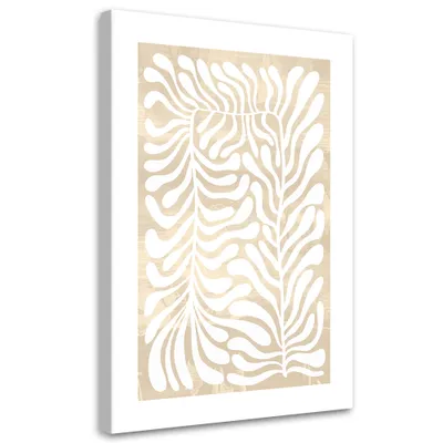 Produktbild von Leinwandbild Botanisches Muster 60x90 Feeby Beige bild für die wand bereit zum aufhängen