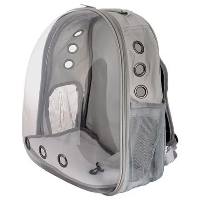 Obrázok produktu pre Petbag Transparentný batoh pre domáce zvieratá sivý