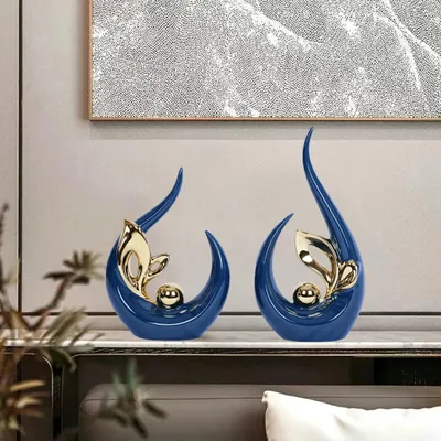 Image de Ensemble de 2 figurines en céramique pour la décoration intérieure