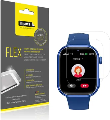 Image de 2x Film de protection d'écran pour Naixues Kids Smartwatch GPS, recouvre 100% de l'écran, dipos Flex