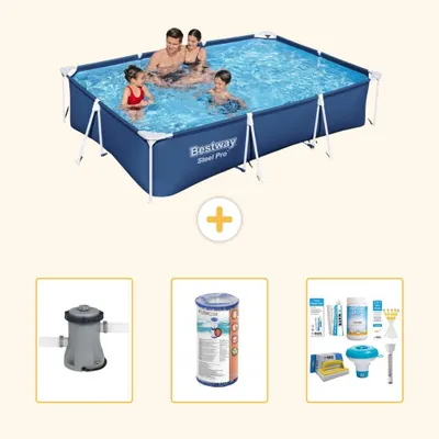 Immagine prodotto di Bestway Steel Pro, piscina rettangolare - 300x201x66 cm - 4 pezzi - Modello S22726