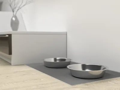Produktbild von Primaflor Napfunterlage EXPOPET - Grau - 50x30cm - wasserdichte Futtermatte für Hunde & Katzen