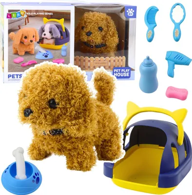 Immagine prodotto di Cane barboncino interattivo di peluche cammina abbaiando accessori per il trasporto