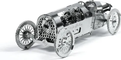 Obrázok produktu pre 3D mechanické puzzle, kovové, TimeForMachine, Silver Bullet Vintage model pretekárskeho auta
