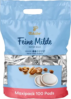 A bag of Tchibo coffee pads.