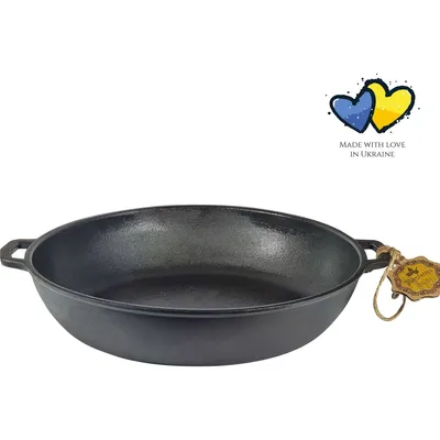 Zdjęcie produktu dla Żeliwna patelnia grillowa - ø 26 x 6 cm - Gotowanie na świeżym powietrzu - Wysokiej jakości żeliwo - Grillowanie - Gotowanie - Czarny