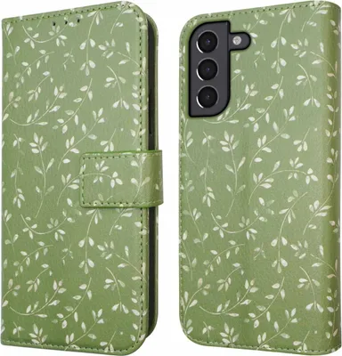 Produktbild von imoshion Design Klapphülle Samsung Galaxy S21 - Green Flowers