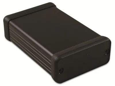 Produktbild von HAMMOND Profil-Gehäuse,1455C802BK, Extruded Aluminium, schwarz Aluminium, IP54, 80x54x23 mm