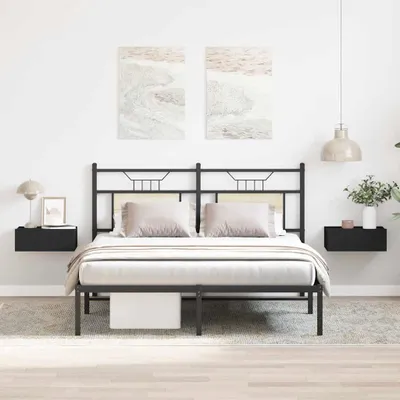 Produktbild von vidaXL Hängende Nachttische 2 Stk. Schwarz 40x30x15 cm Holzwerkstoff