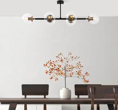 Produktbild von Opviq, Fazli- Fazli FLG, Schwarz, Kronleuchter, 110 x 40 x 35 cm, Metallkörper