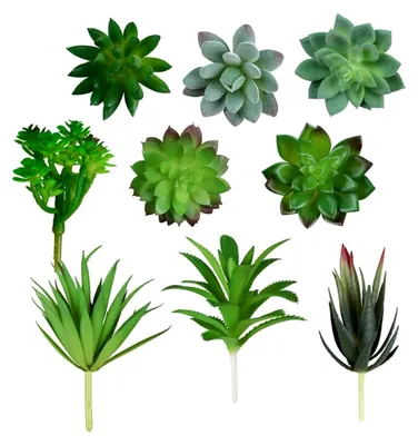 Produktbild von 9 Stück Künstliche Sukkulenten, Naturnahe Kunstpflanzen für Deko