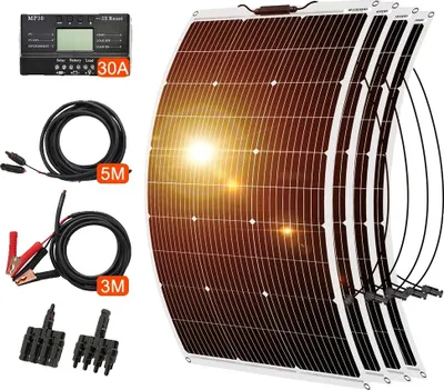 Obrázek produktu pro Flexibilní solární panel, 4 panely, 30A regulátor, 400W sada