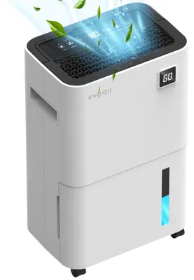 Produktbild von Entfeuchter Evoair, OptiDry 16, 16 l/24 h, Feuchtigkeitssensor, Speichersfunktion, Wäschetrocknung, Wassertank 2 l, digitales Display, Weiß