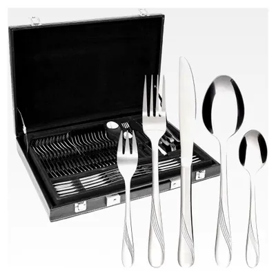 Produktbild von Besteckset für 12 Personen aus Edelstahl, 60-teilig, , rostfrei, handpoliert, spülmaschinengeeignet - Serie Stralsund