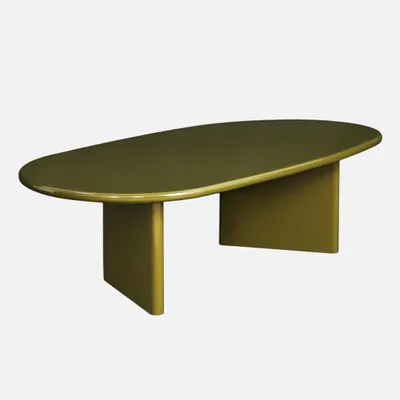 Produktbild von sweeek - Ovaler Couchtisch mit glänzendem Finish - Khaki