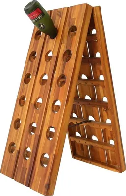 Produktbild von Faltbares Weinregal für 36 Flaschen, ca. 55 x 39 x 87 cm - Akazienholz