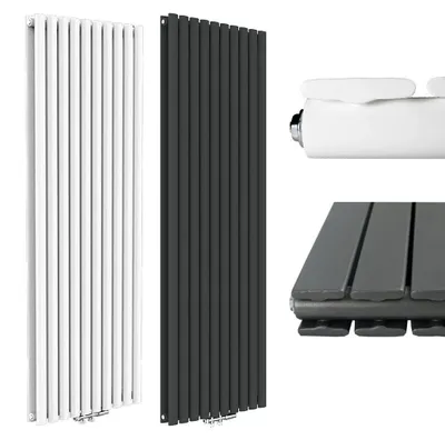 Produktbild von Duschparadies Heizkörper, Vertikal Design, 1600x298mm, 977W, Doppellagig, Weiß, Flach Mittelanschluss