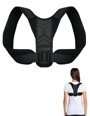Image de Ceinture de soutien lombaire, réglable, avec sangles d'épaule respirantes, pour femmes et hommes, correcteur de posture
