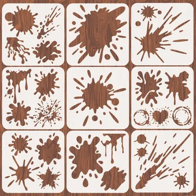 Immagine prodotto di 9 Pezzi di Stencil per Pittura a Spruzzo