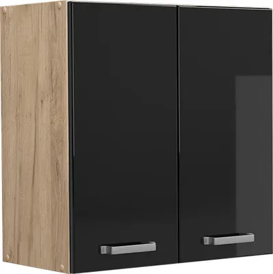 Meuble Haut Cuisine | Armoire Murale De Cuisine | Armoire Suspendue Et Porte En Verre Kalmar Sonoma Gris