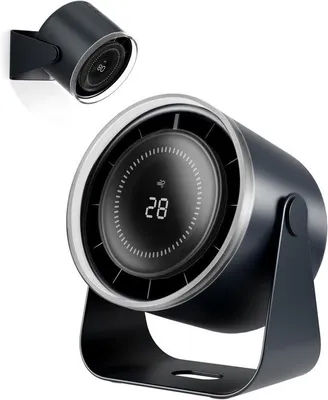 Immagine prodotto di Ventilatore da parete silenzioso con batteria da 3600 mAh, design blu, flusso d'aria di 12 m/s, regolazione della velocità da 1 a 100°, porta USB, ideale per la camera da letto.