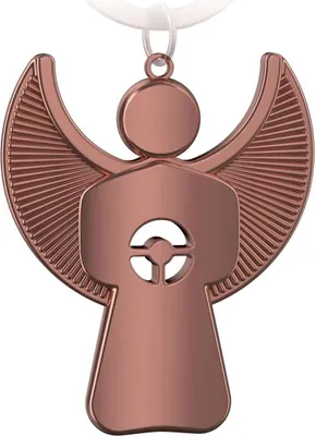 Produktbild von FABACH Schutzengel Schlüsselanhänger Pikto mit Lenkrad - Edler Engel Anhänger aus Metall in glänzendem Rosegold - Geschenk Glücksbringer Auto Führerschein - Fahr vorsichtig