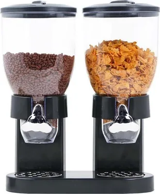 Produktbild von Müslispender doppelt Kornflakes Spender  Cerealienspender Cornflakes Behälter für Müsli Cerealien Süßigkeiten