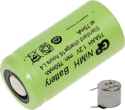 Produktbild von GP Akku 2/3 AA 1,2V / 750mAh GP75AAH NiMh Print 1 -/+