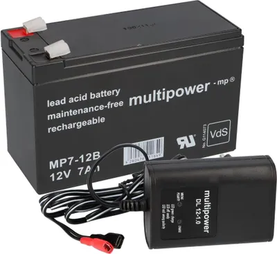 Produktbild von Multipower Blei-Akku MP7-12B Pb 12V 7Ah + Ladegerät