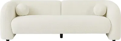 Produktbild von Sofa 3-Sitzer - Bouclé-Stoff - Weiß - Elfenbeinweiß - OVOTAS