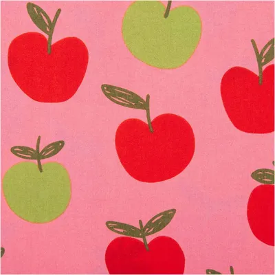 Produktbild von Baumwollstoff Meterware Popeline Äpfel rosa rot grün 148cm