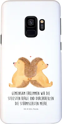 Produktbild von Mr. & Mrs. Panda Samsung Galaxy S9 Handyhülle Igel händchenhaltend - Weiß - Geschenk, Freundin, Ehe, Handy Case, Verknallt, Beziehung, Liebe, Hülle, Cover, Schutzhülle