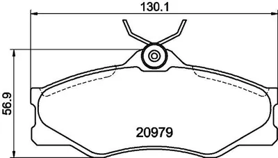Produktbild von HELLA Bremsbeläge Satz Vorne Bremsklötze für VW TRANSPORTER III Bus 8DB 355 017-661