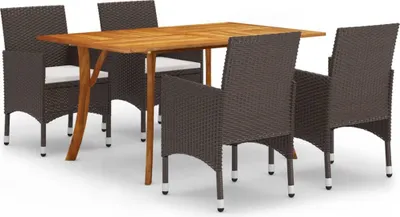 Produktbild von vidaXL 5-tlg. Garten-Essgruppe Braun