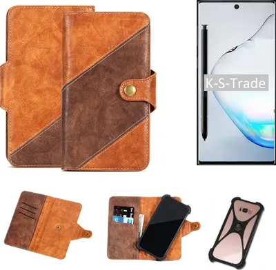 Produktbild von K-S-Trade Handyhülle Schutzhülle Bookstyle Case Wallet-Case kompatibel mit Samsung Galaxy Note 10 Cover Klapphülle Kantenschutz Smartphone