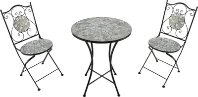 Immagine prodotto di AXI Amélie Set Bistrot da Balcone, 2 Sedie 1 Tavolo, Set Bistrò Veranda Beige Sabbia - Set Bistro da Giardino, Tavolo Bistro a Mosaico per Giardino/Balcone/Terrazza